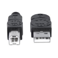 Manhattan 337779 USB-kabel USB 2.0 USB-A stekker, USB-B stekker 5.00 m Zwart - thumbnail