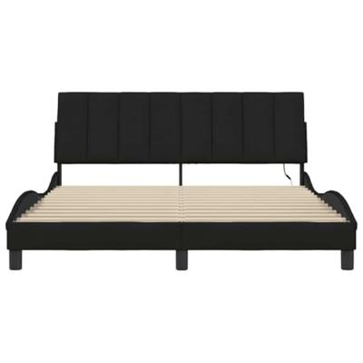 Bedframe zonder matras "Hanko" stof zwart 160x200 cm