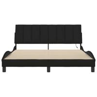Bedframe zonder matras "Hanko" stof zwart 160x200 cm - thumbnail