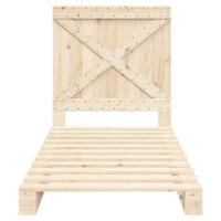 Bedframe met hoofdbord massief grenenhout wit 140x200 cm - thumbnail