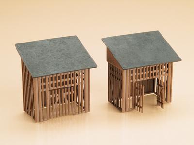 Auhagen 42 636 H0/TT houten schuurtjes (2 stuks) Bouwpakket Auhagen 42 636 H0/TT houten schuurtjes (2 stuks) Bouwpakket