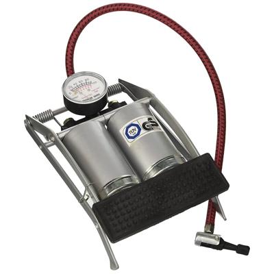 Voetpomp met dubbele cilinder en manometer Velleman - Velleman