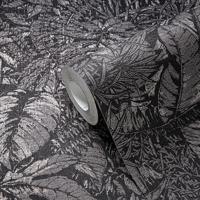 Livingwalls Smart Surfaces - Zwart - Floraal - 395606 - thumbnail