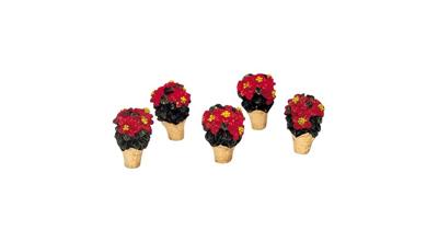 Lemax poinsettias, s/5 kerstdorp accessoire 2003