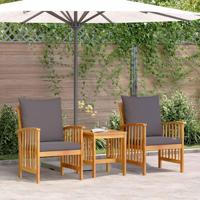 Tuinbankenset met kussen 3 pcs Olie naturel Massief Acaciahout - thumbnail