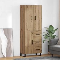 Hoge kast met lade 2 pcs Artisan Eiken Geengineerd Hout en Glas - thumbnail