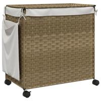 VidaXL Wasmand op wielen 60x35x60,5 cm rattan - thumbnail