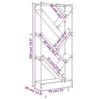 Boekenkast 79x30x180 cm bewerkt hout en metaal bruin eiken - thumbnail