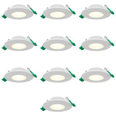 Set van 10 Prado dimbare LED Inbouwspots - 6 watt 570 lumen - CCT instelbare lichtkleur 2700K/4000K/6000K - Lage inbouwdiepte 25 mm - rond - IP44 voor binnen en buiten - Wit