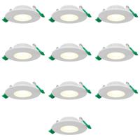 Set van 10 Prado dimbare LED Inbouwspots - 6 watt 570 lumen - CCT instelbare lichtkleur 2700K/4000K/6000K - Lage inbouwdiepte 25 mm - rond - IP44 voor binnen en buiten - Wit - thumbnail