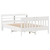 Bedframe zonder matras massief grenenhout wit 120x200 cm - thumbnail