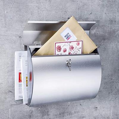 HI brievenbus met krantenhouder 38x13,3x30,4 cm roestvrij staal