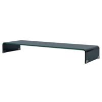 TV-meubel/monitorverhoger zwart 120x30x13 cm glas - thumbnail