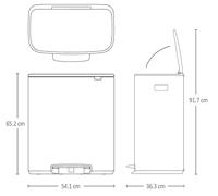 Brabantia Bo Pedaalemmer - 2x30L - 2 kunststof binnenemmers - platinum 211546 - thumbnail