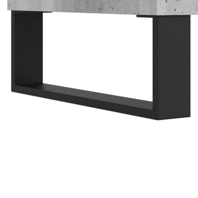 Platenkast 121x38x48 cm bewerkt hout betongrijs - thumbnail