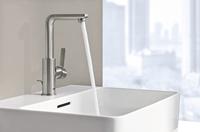 GROHE Lineare New waterbesparende wastafelkraan L-size met waste met draaibare gegoten uitloop supersteel 23296DC1 - thumbnail