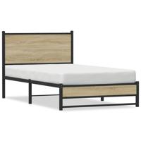 Bedframe zonder matras metaal sonoma eikenkleurig 100x200 cm - thumbnail