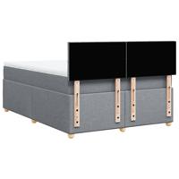 Boxspring met matras stof lichtgrijs 160x200 cm - thumbnail