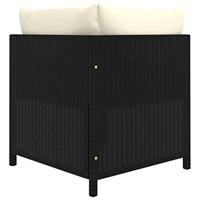 Hoekbank sectioneel met kussens poly rattan zwart - thumbnail