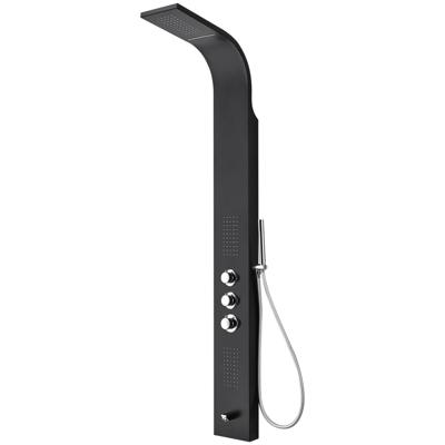Aloni douchepaneel - 160x46x20cm - handdouche - massagejets - uitloopkraan - zwart ZLZ102 Aloni douchepaneel - 160x46x20cm - handdouche - massagejets - uitloopkraan - zwart ZLZ102