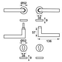 AXA AXA Curve klik deurkruk Milan op rozet met profielcilinderrozetten - aluminium - thumbnail