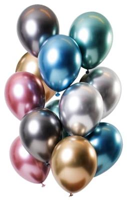 Chrome Ballonnen Treasures Premium 33cm - 12 Stuks