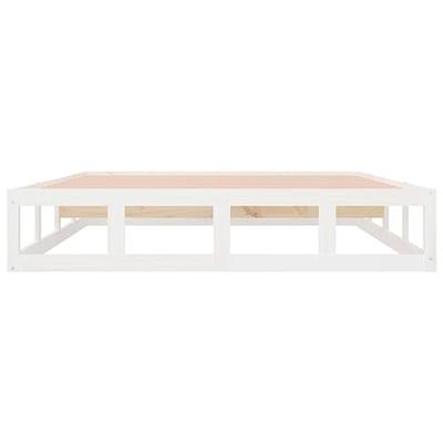 Bedframe massief hout wit 180x200 cm