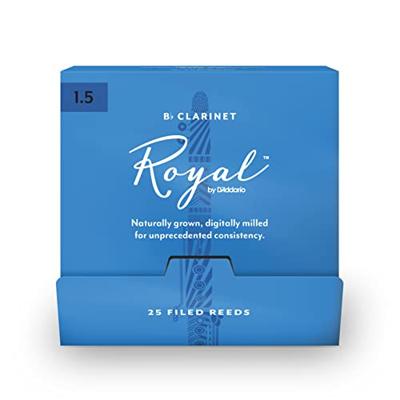 D&apos;Addario Woodwinds RCB0115-B25 Royal Bb klarinetriet, sterkte 1.5, 25 stuks, filed