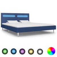 Bedframe met LED stof blauw 180x200 cm - thumbnail