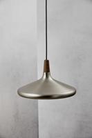 Hanglamp woonkamer zilver hout &apos;Nori 39&apos; E27 fitting walnoothout 390mm DFTP - thumbnail