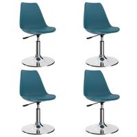 vidaXL Eetkamerstoelen draaibaar 4 st kunstleer turquoise - thumbnail