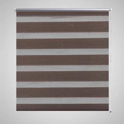 VidaXL Zebra rolgordijn 140,9 x 175 cm stofbreedte 136,7 cm koffiebruin