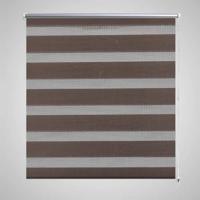 VidaXL Zebra rolgordijn 140,9 x 175 cm stofbreedte 136,7 cm koffiebruin - thumbnail