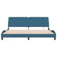 Bedframe met LED zonder matras fluweel blauw 200x200 cm - thumbnail