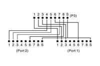 Digitus RJ45 Netwerk Adapter CAT 5, CAT 5e [1x RJ45-stekker - 2x RJ45-bus] Grijs - thumbnail