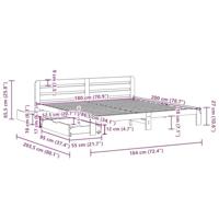 Bedframe zonder matras massief grenenhout wit 180x200 cm - thumbnail