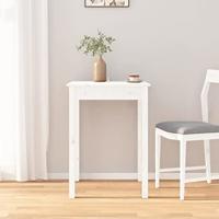 Eettafel 55x55x75 cm massief grenenhout wit - thumbnail