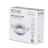 Pittsburg LED Inbouwspot - Kantelbaar armatuur - Diameter 90mm - GU10 Fitting incl. lamphouder - Rond - IP20 voor binnen - Wit - thumbnail