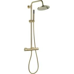 Saqu Shine regendoucheset Ø 20cm geborsteld messing