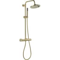 Saqu Shine regendoucheset Ø 20cm geborsteld messing - thumbnail