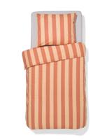 HEMA Dekbedovertrek 140x200/220cm zacht katoen strepen perzik (perzik) - thumbnail