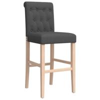 Barstoelen 2 st massief rubberhout en stof - thumbnail