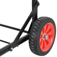 vidaXL Zadelkar inklapbaar staal zwart, zadelkar paard, zadelwagen, zadel trolley, zadeltrolley, zadel kar, zadel wagen, zadelkar western - thumbnail