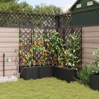 Tuin Bloempot 5 pcs Zwart Staal - thumbnail