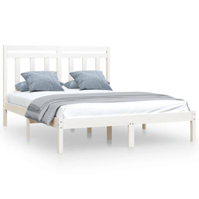 Bedframe massief hout wit 160x200 cm
