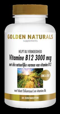 Golden Naturals B12 3000mcg Zuigtabletten Golden Naturals B12 3000mcg Zuigtabletten