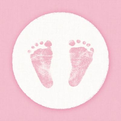 Basic Servetten baby voetjes meisje 25 cm 20 stuks
