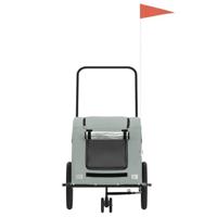 Hondenfietstrailer oxford stof en ijzer grijs - thumbnail