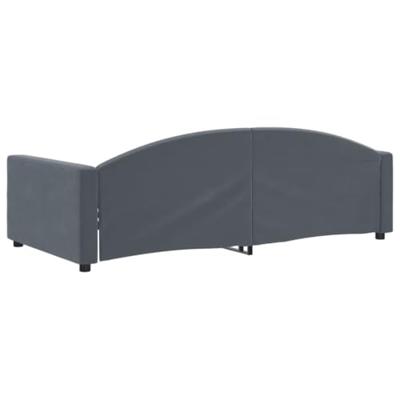 Slaapbank 100x200 cm fluweel donkergrijs
