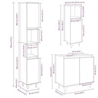 3-delige Badkamermeubelset bewerkt hout sonoma eikenkleurig - thumbnail